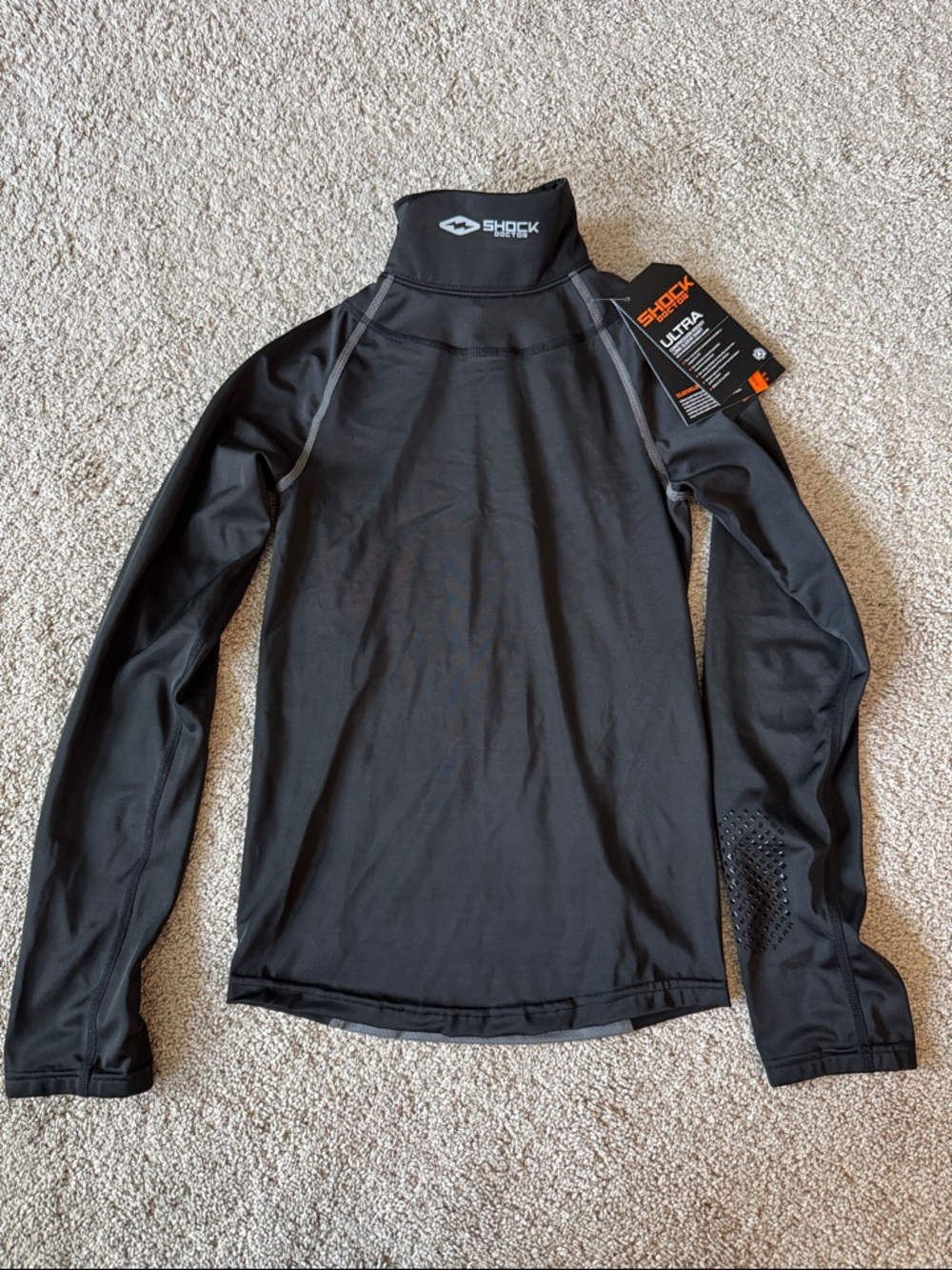Shock Doctor Kids' Black Compression Long Sleeve Top with Neck Guard